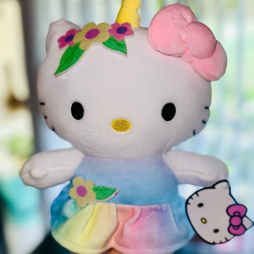 Hello Kitty Unicorn rainbow Sanrio 10” NWT